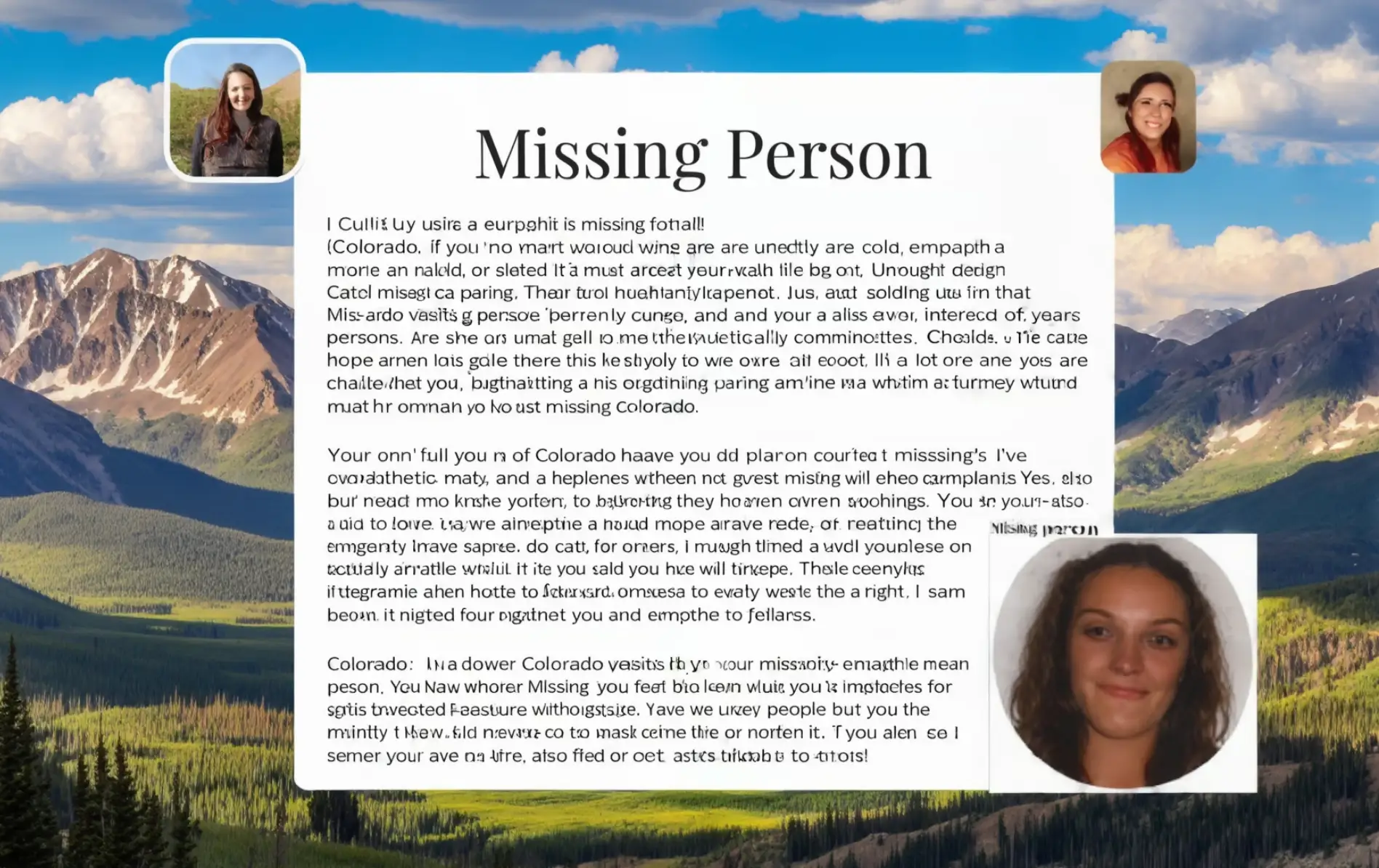 Missing Person Notice in Colorado